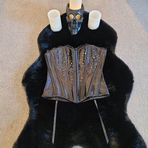 EUC Black Rhinestone Corset